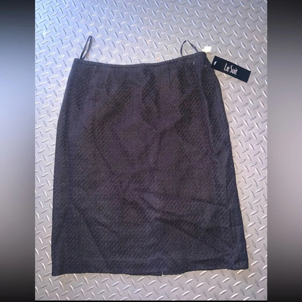 Nwt le suit tweed skirt black vintage